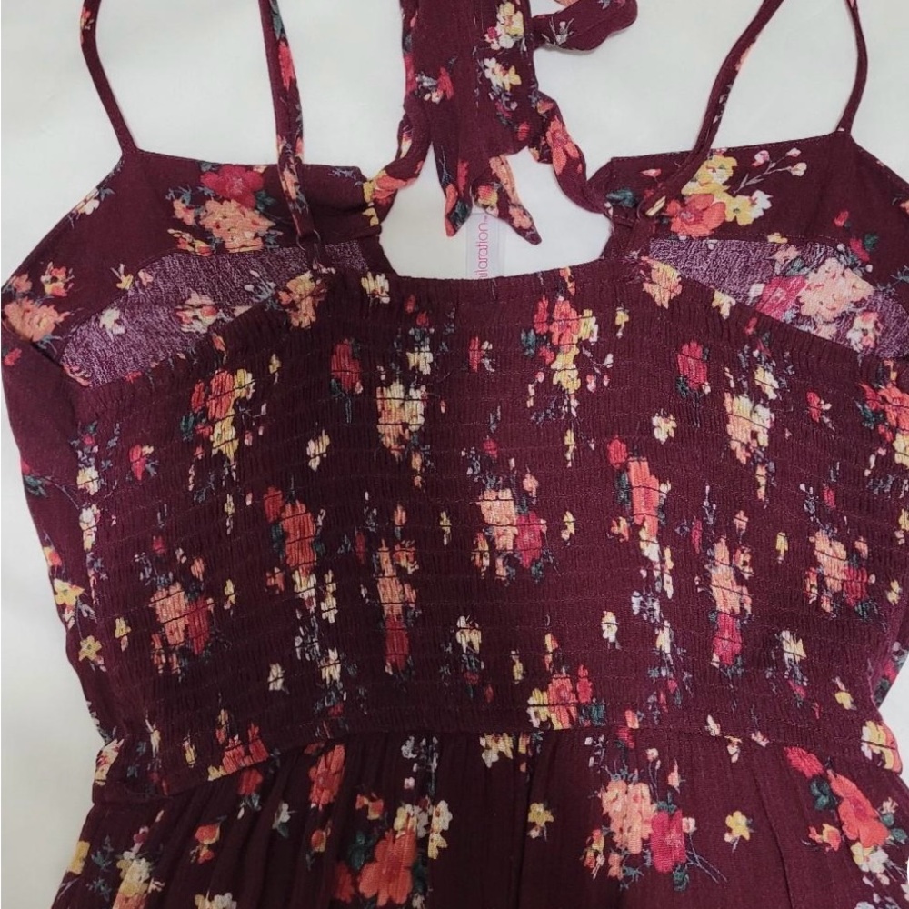 Xhilaration Burgundy Floral Maxi Dress Medium - Picture 5 of 7